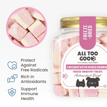 All Too Good Freeze-Dried Treats Chic w/Mixed Berries Antioxidant Boost 100g